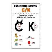 Cat Kite Rule Poster Phonics Spelling Chart for C vs K Sound Educational Wall Art for Classroom Decor Teacher Resource Anchor Chart Visual Aid