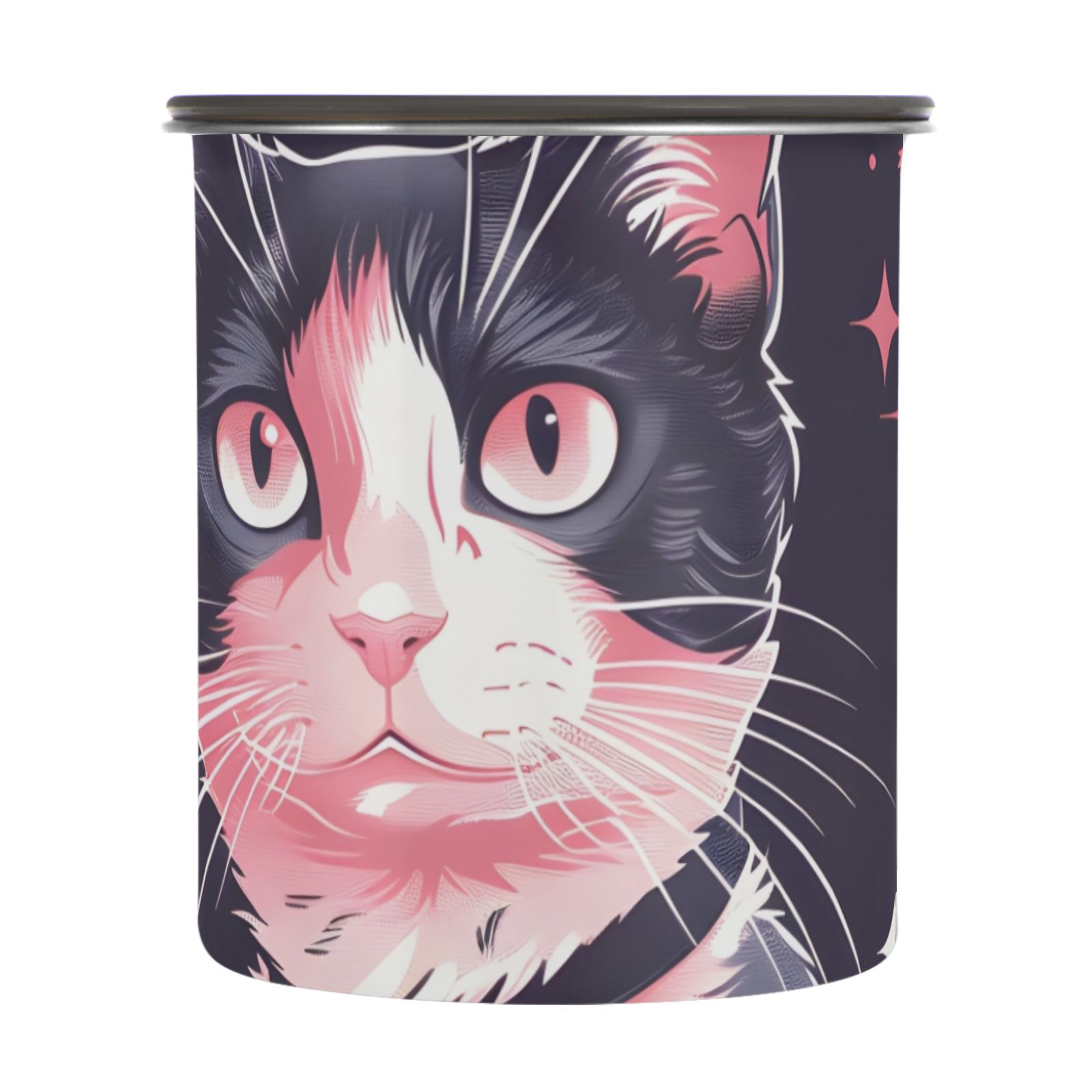 Cat Kitten Crown Airtight Coffee Bean Canister 30oz Food Storage Containers with Lids For Gournd, Tea, Sugar, Flour, Rice, Cereal, Candy Cookie Jar