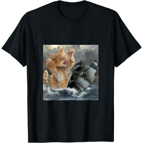 Cat Kitten Kraken The Krakitten Softstyle Unisex T-Shirt,Black Color,Size M