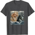 thumbnail image 1 of Cat Kitten Kraken The Krakitten Softstyle Unisex T-Shirt,Dark Heather Grey Color,Size XL, 1 of 5