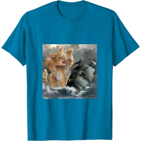 Cat Kitten Kraken The Krakitten Softstyle Unisex T-Shirt,Sapphire Color,Size 3XL
