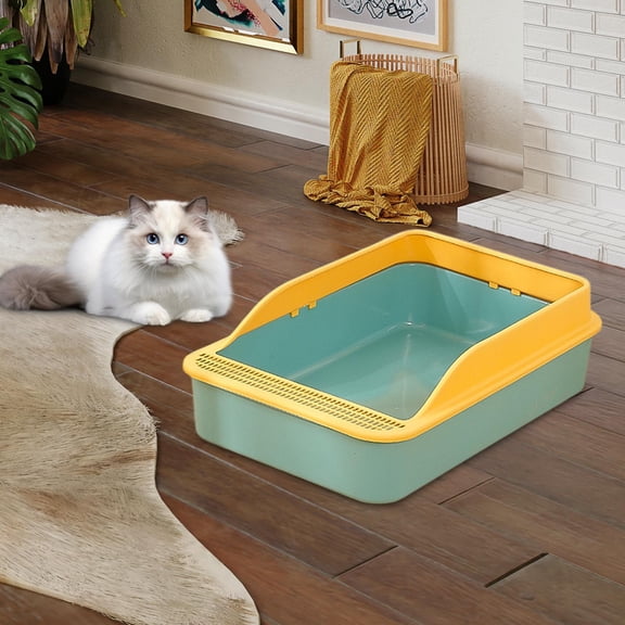 Cat Kitten Potty Toilet Portable Cat Sandbox Heightening Open Top Pet Litter Tray for Rabbit Medium Large Cats Pet Accessories
