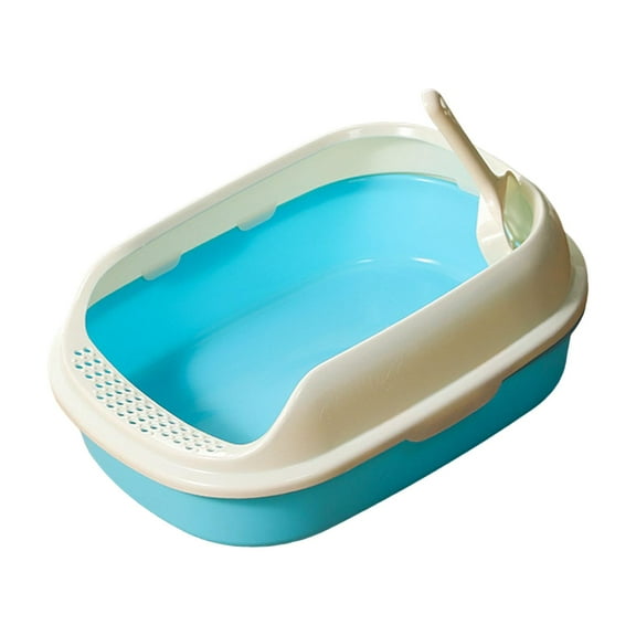 Cat Kitten Toilet Pet Litter Tray Bedpan Cat Litter Container Blue