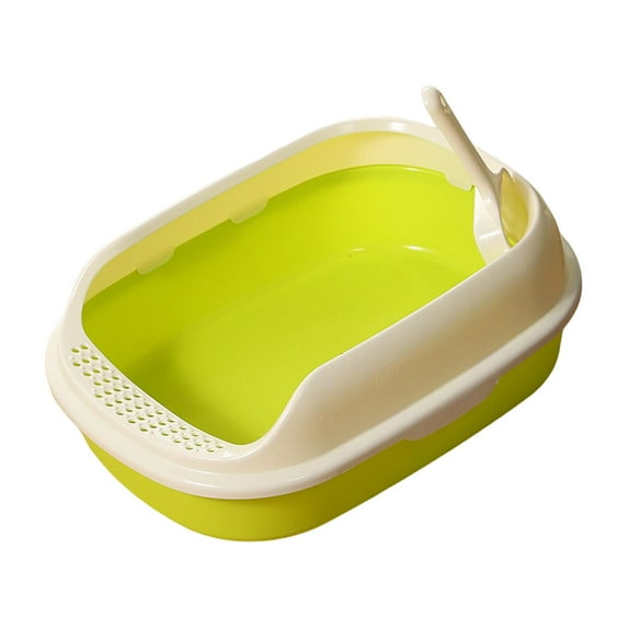 Cat Kitten Toilet Pet Litter Tray Bedpan Cat Litter Container Bright Green