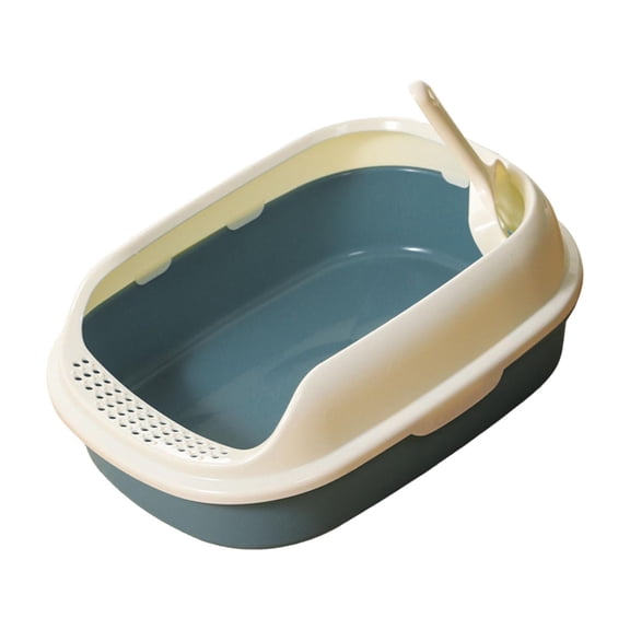 Cat Kitten Toilet Pet Litter Tray Bedpan Cat Litter Container Navy