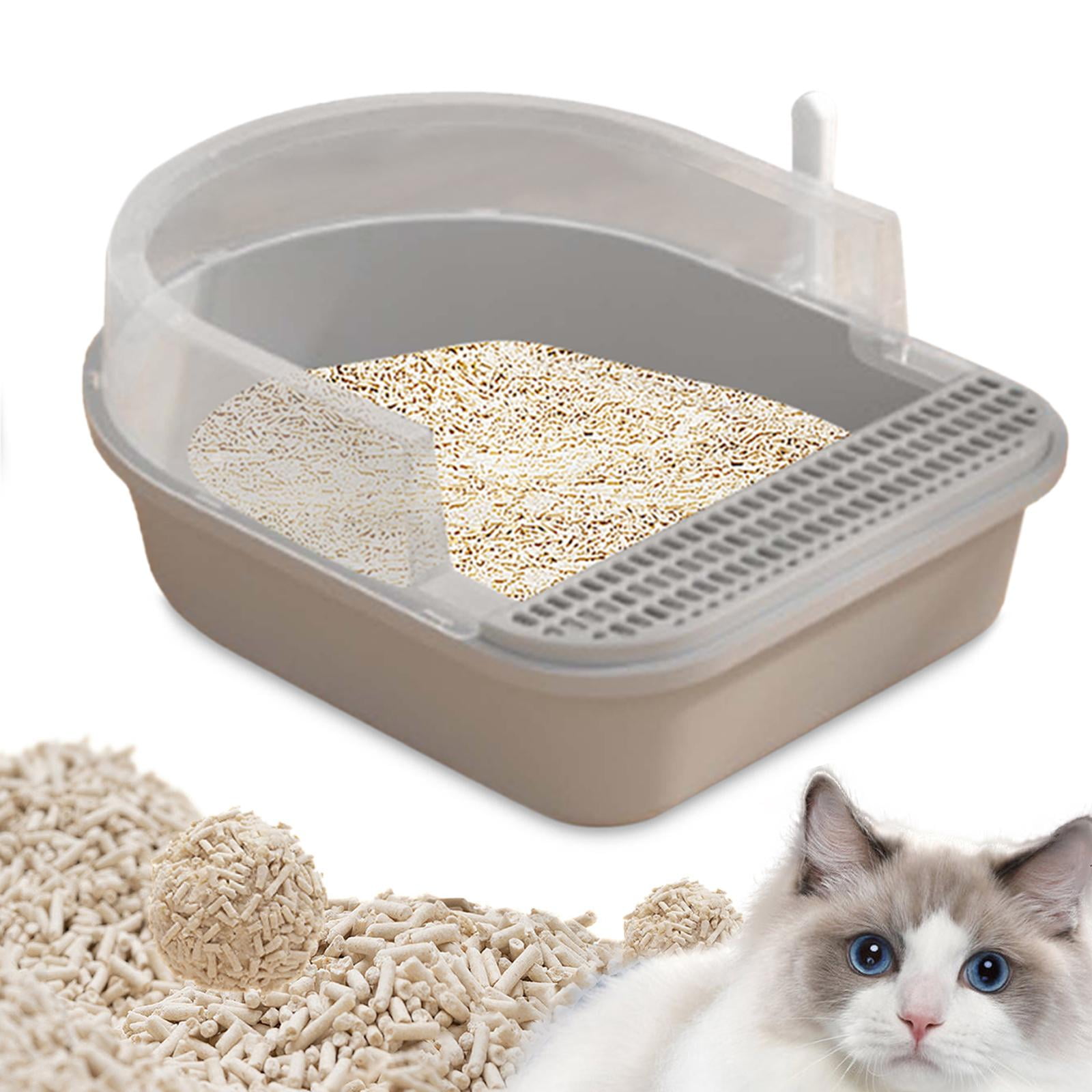 Cat Kitten Toilet Semi Closed Bedpan Sturdy High Sided Kitty Litter ...