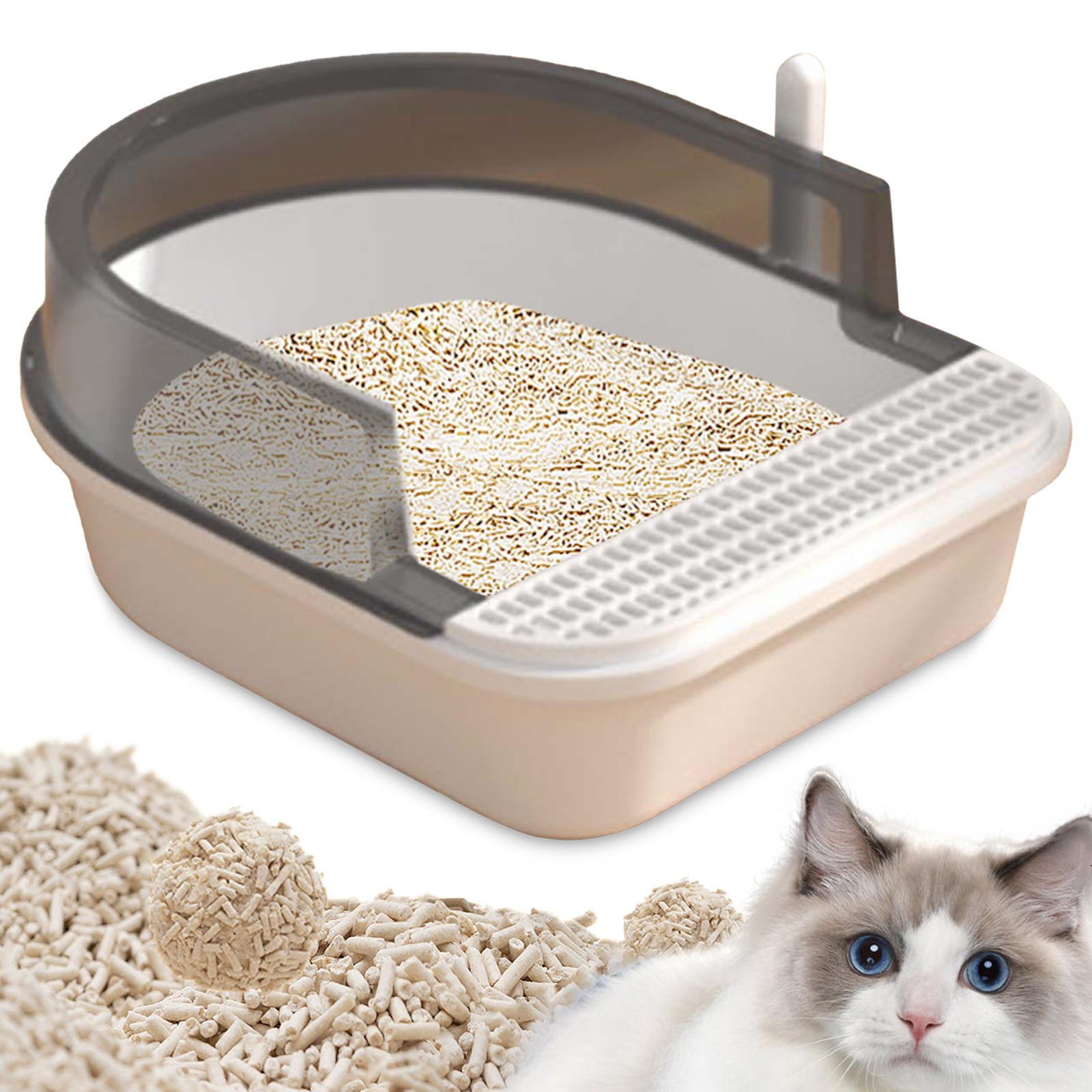 Cat Kitten Toilet Semi Closed Bedpan Sturdy High Sided Kitty Litter