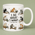 Cat Knocking Things Over Mug, Funny Cat Chaos Club 2D Flat Mug Gift for ...