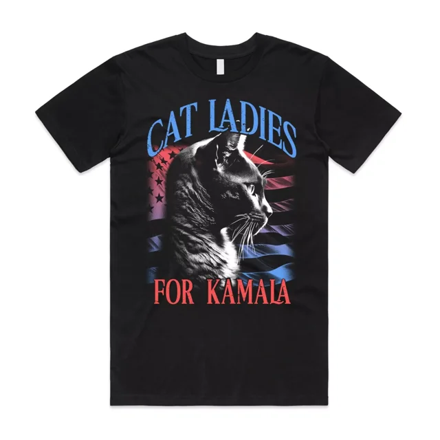 Cat Ladies For Kamala Harris (1) Tshirt Tee Top US President Election