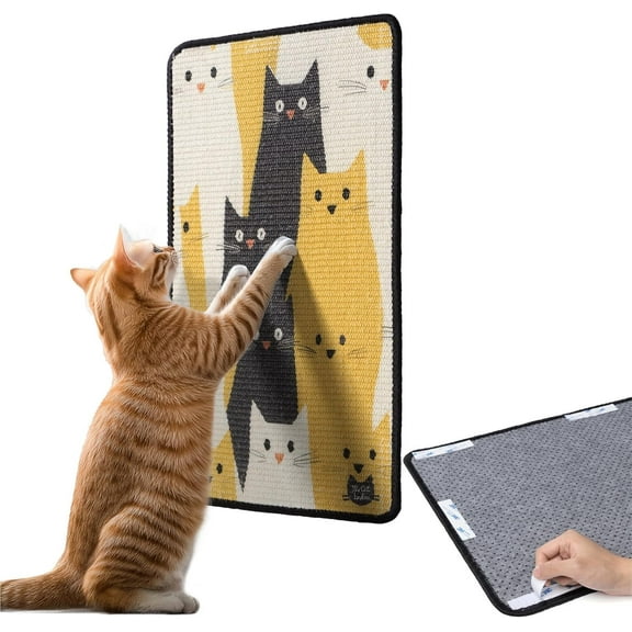 The Cat Ladies Scratching Poster - Wall Scratcher Pads - Scratch Mat Art Print for Indoor Cats - Furniture, Couch, and Carpet Protector - Wall Mounted or Floor Sisal Scratchers