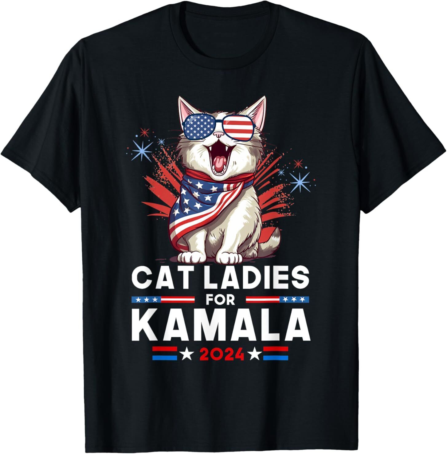 Cat Ladies for Kamala Funny Cat 2024 President KamalaHarris TShirt