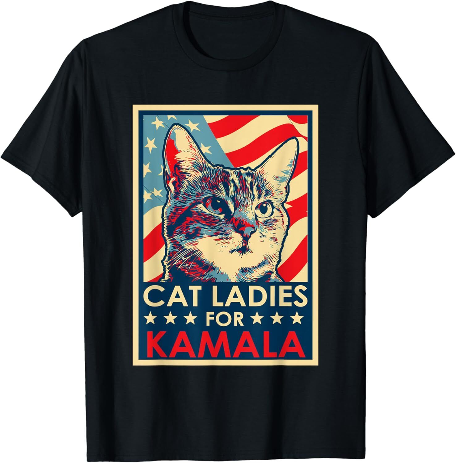 Cat Ladies for Kamala Funny Cat 2024 President KamalaHarris Unisex T
