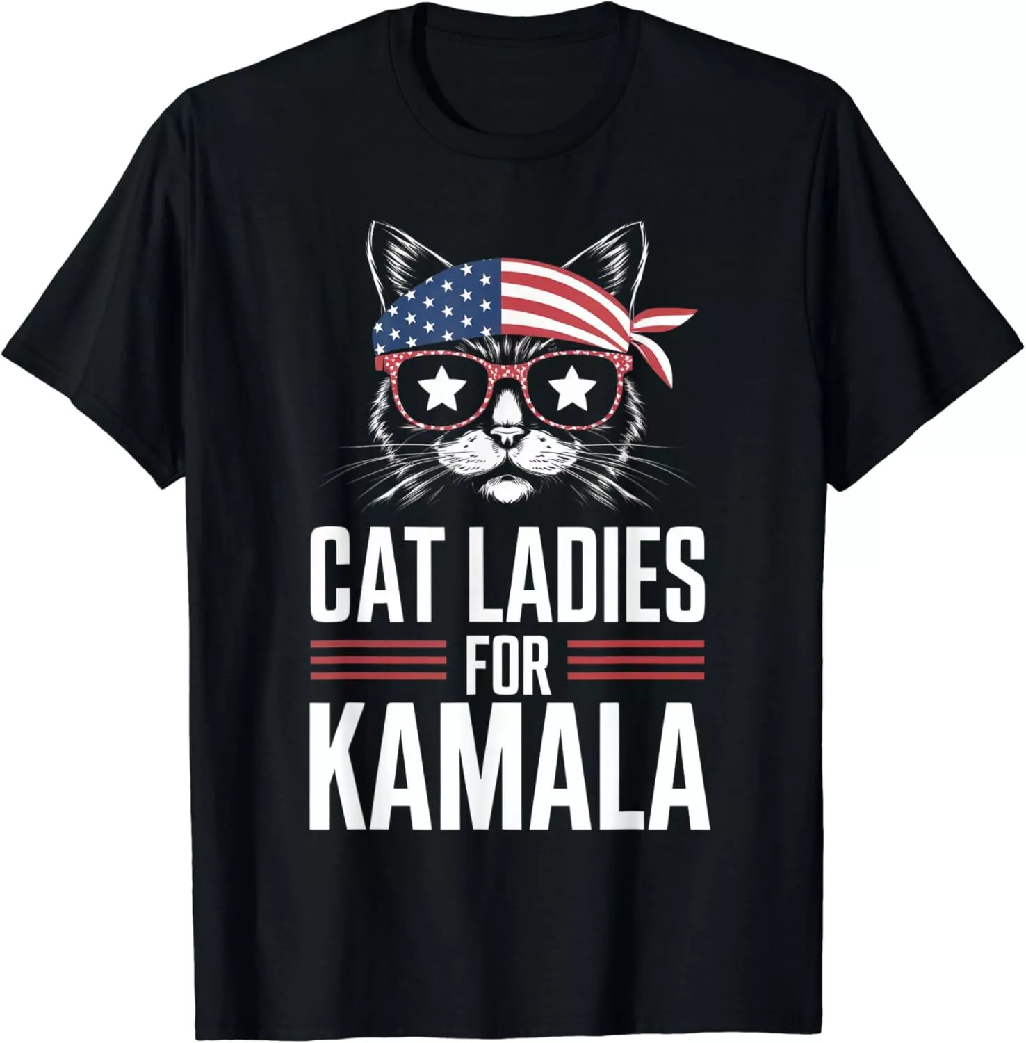 Cat Ladies for Kamala Funny Cat 2025 President KamalaHarris Unisex T