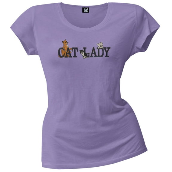 Cat Lady Embroidered Women's T-Shirt - Small