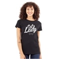 thumbnail image 1 of Cat Lady Officially Certified Funny Womens Slim Fit Graphic Tee Brisco Brands S, 1 of 5