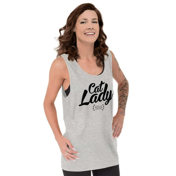 Cat Lady Officially Certified Funny Womens Plus Size Graphic Tank Top Brisco Brands 3X