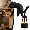 thumbnail image 1 of Cat with Lantern Shelf Decor, Decorative Bookshelf Light, 3D Printed Cats Shelf Hook with LED Lantern, Cats Hook with Lanterns for Keys Desk Bookshelf, Gift for Cat Lovers, 1 of 4