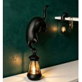 thumbnail image 1 of Cat with Lantern Shelf Decor, Decorative Bookshelf Light, 3D Printed Cats Shelf Hook with LED Lantern, Cats Hook with Lanterns for Keys, Desk Edge & Bookshelf, Gift for Cat Lovers (Black), 1 of 6
