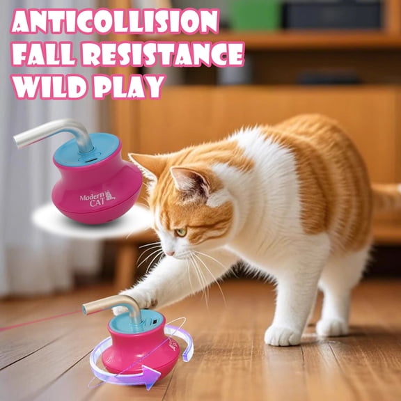 Cat Laser Pointer Toy for Indoor Cats Automatic 360 Random Rotation Cat Laser Toy Rechargeable Interactive Cat Toy for Bored Indoor