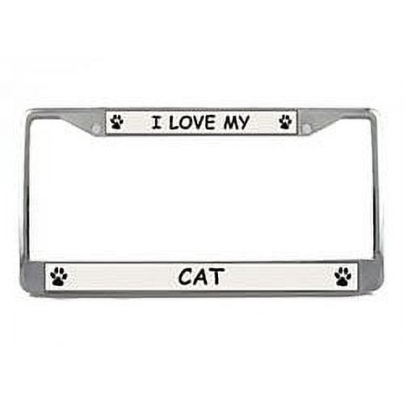 Cat License Plate Frame (Chrome) 5 Year Warranty