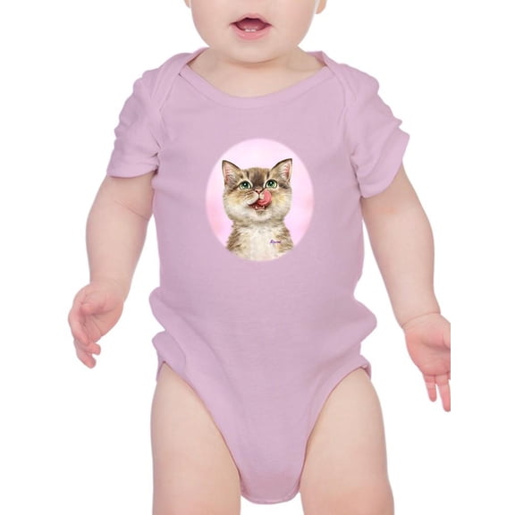 Cat Licking Face Bodysuit Infant -Kayomi Harai Designs, 12 Months