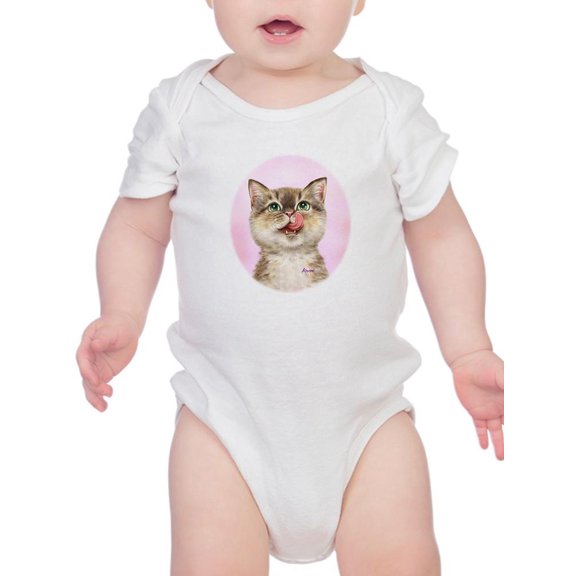 Cat Licking Face Bodysuit Infant -Kayomi Harai Designs,  24 Months