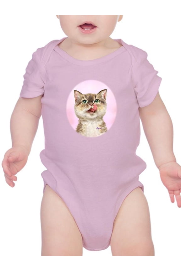 Cat Licking Face Bodysuit Infant -Kayomi Harai Designs, 24 Months