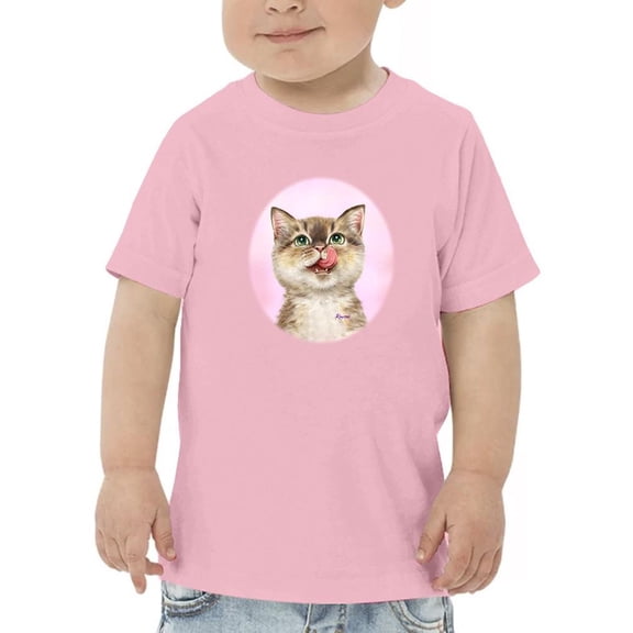Cat Licking Face T-Shirt Toddler -Kayomi Harai Designs,  3 Toddler