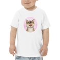 thumbnail image 1 of Cat Licking Face T-Shirt Toddler -Kayomi Harai Designs,  5 Toddler, 1 of 4