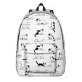 thumbnail image 1 of Cat Line Art White Pattern Backpack for School, Cute School Bag with Adjustable Shoulder Straps and Padded Back, 15.7"x11.8"x5.5", 1 of 5