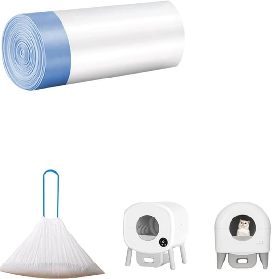 Cat Litter Bags, 20 Packs Durable Drawstring Litter Box Liners for Automatic Cat Litter Box, Heavy-Duty,Replacement bags for Self-Cleaning Litter Boxes