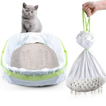Cat Litter Bags 7-Count, Sifting Litter Box Liner,Drawstring Cat Heavy Duty Litter Box Liners, Jumbo Cat Litter Liners, Super Thick Litter Bags,Cat Litter Box Liners (37x18inch)