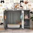 thumbnail image 1 of Cat Litter Box Cabinet with Power Outlet, Modern Litter Box Furniture for Large Automatic Litter Boxes, Hidden Litter Box Enclosure with Litter Catcher, Adjustable Storage Shelves, Gray, 1 of 11