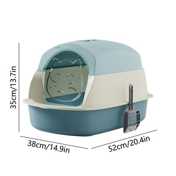 Cat Litter Box, Cats Litter Box Cats Litter Tray With Lid Covered Large With Fully Enclosed Litter Pan Cats Toilet Tray Pussy Litter Box Splashly-proof With Cover Shovel