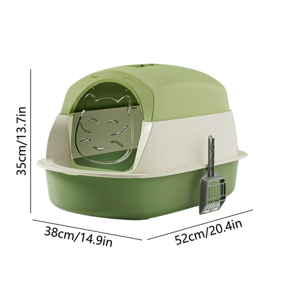 Cat Litter Box, Cats Litter Box Cats Litter Tray With Lid Covered Large With Fully Enclosed Litter Pan Cats Toilet Tray Pussy Litter Box Splashly-proof With Cover Shovel