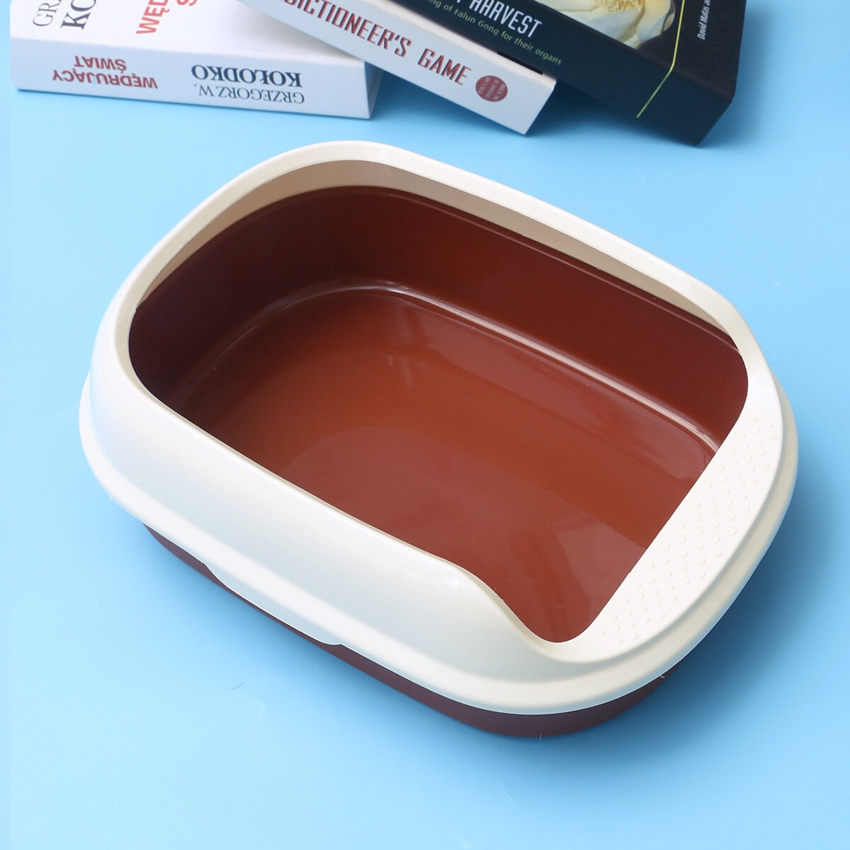 Cat Litter Box Double Layer SemiEnclosed Cat Litter Box AntiSplashing