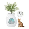 thumbnail image 1 of Cat Litter Box with Electronic Odor Removal, Plant Design Enclosed Litter Box with Door, ABS Durable Construction, Easy Clean, White+Green, 63L Capacity, 1 of 9