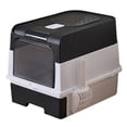 thumbnail image 1 of Cat Litter Box, Enclosed Removable Litter Boxs for Big Cats, Front Entry Top Exit Kitty Box Odor Control (Black), 1 of 12