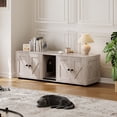 thumbnail image 1 of Cat Litter Box Enclosure for 2 Cats, Hidden Litter Box Furniture Cabinet with Double Room, Double Cat Litter Box Enclosure, Indoor Cat House, 43.4 x 18.1 x 17.7 Inches, 1 of 8