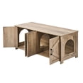 thumbnail image 1 of Cat Litter Box Enclosure for 2 Cats, Litter Box Furniture Hidden with Double Rooms, Wooden Cat Box Cabinet Fit Most of Litter Box, 47.2"L x 18.5"W x 19.7"H, Greige, 1 of 6