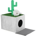 Cat Litter Box Enclosure with Cactus Cat Tree Tower, Hidden Litter Box