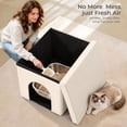 thumbnail image 1 of Cat Litter Box Enclosure Furniture, Hidden Cabinet Cats Litter Ottoman, Cat Litter Box Bench, 1 of 8
