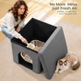 thumbnail image 1 of Cat Litter Box Enclosure Furniture, Hidden Cabinet Cats Litter Ottoman, Cat Litter Box Bench, 1 of 8