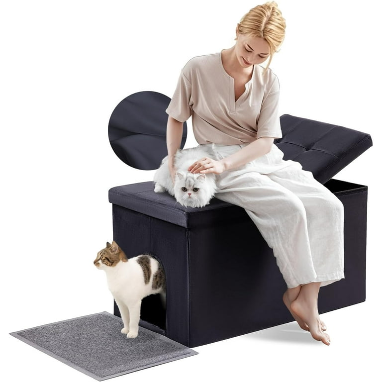 Cat Litter Box Enclosure Furniture Hidden Extra Large, Lift Design