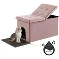 Cat Litter Box Enclosure Furniture Hidden Extra Large, Lift Design Lid