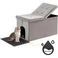 Cat Litter Box Enclosure Furniture Hidden Extra Large, Lift Design Lid