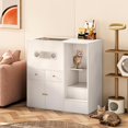 thumbnail image 1 of Cat Litter Box Enclosure Furniture Style, White Hidden  Cat Cabinet with Storage and Pet House, Fit Most of Litter Box, 1 of 18