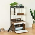 Cat Litter Box Enclosure Furniture with Cat Tree, Allinone Modern Cat