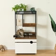 Cat Litter Box Enclosure Furniture with Cat Tree Tower, Kitty Litter
