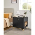thumbnail image 1 of Hzuaneri Hidden Cat Litter Box Enclosure, 23.6" Wooden Indoor Cat House, Litter Box Furniture Cabinet for Self-Cleaning Litter Boxes, Black Gold, 1 of 12